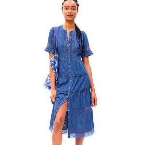 Gap x LoveShackFancy Denim Midi Dress